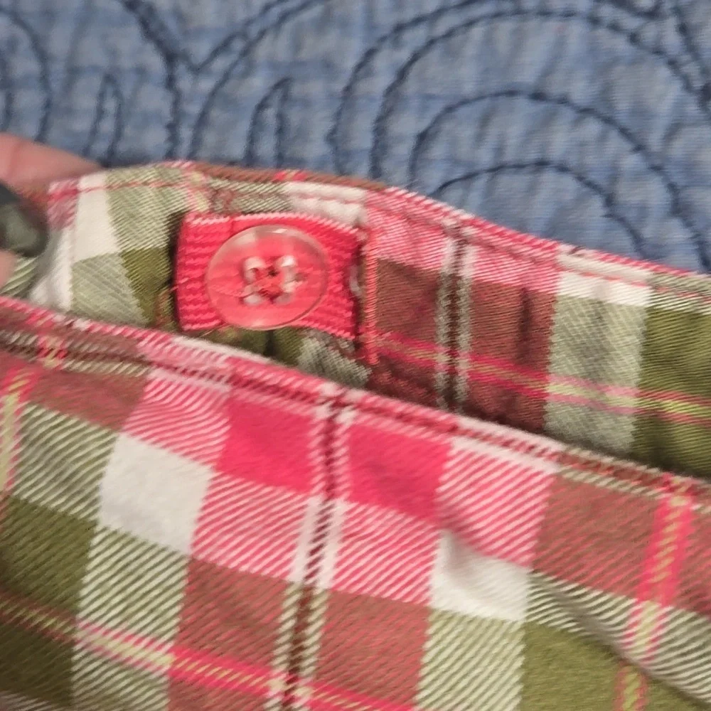 Gymboree Girls Plaid Pink & Green Skirt with Bow Accent Size 4